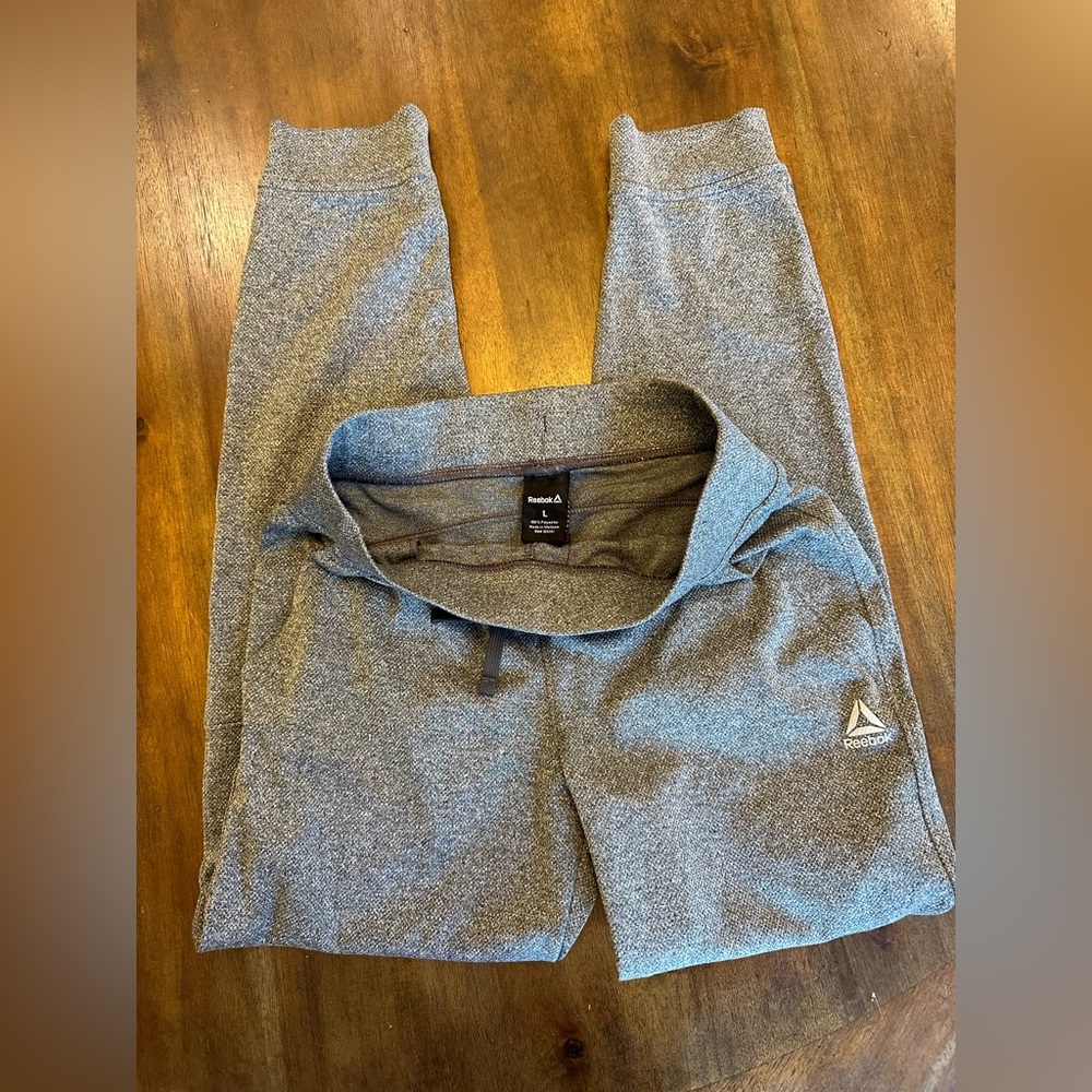Boys Reebok Drawstring Sweatpants Jogger Grey Sz Large